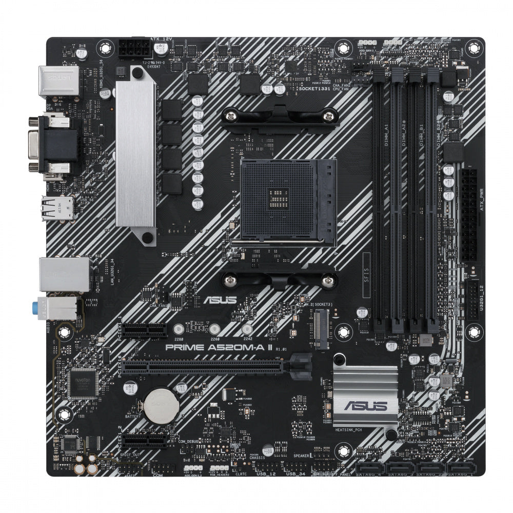 Motherboard Asus (Prime A520M-A Ii/Csm) Socket Am4,4*Ddr4,Hdmi,Dp,Vga,Pcie-3.0,M.2,Micro Atx