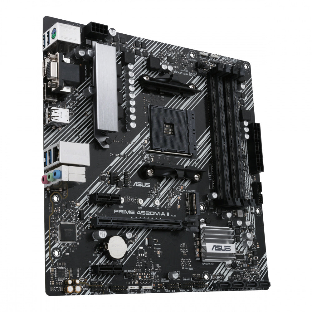 Motherboard Asus (Prime A520M-A Ii/Csm) Socket Am4,4*Ddr4,Hdmi,Dp,Vga,Pcie-3.0,M.2,Micro Atx