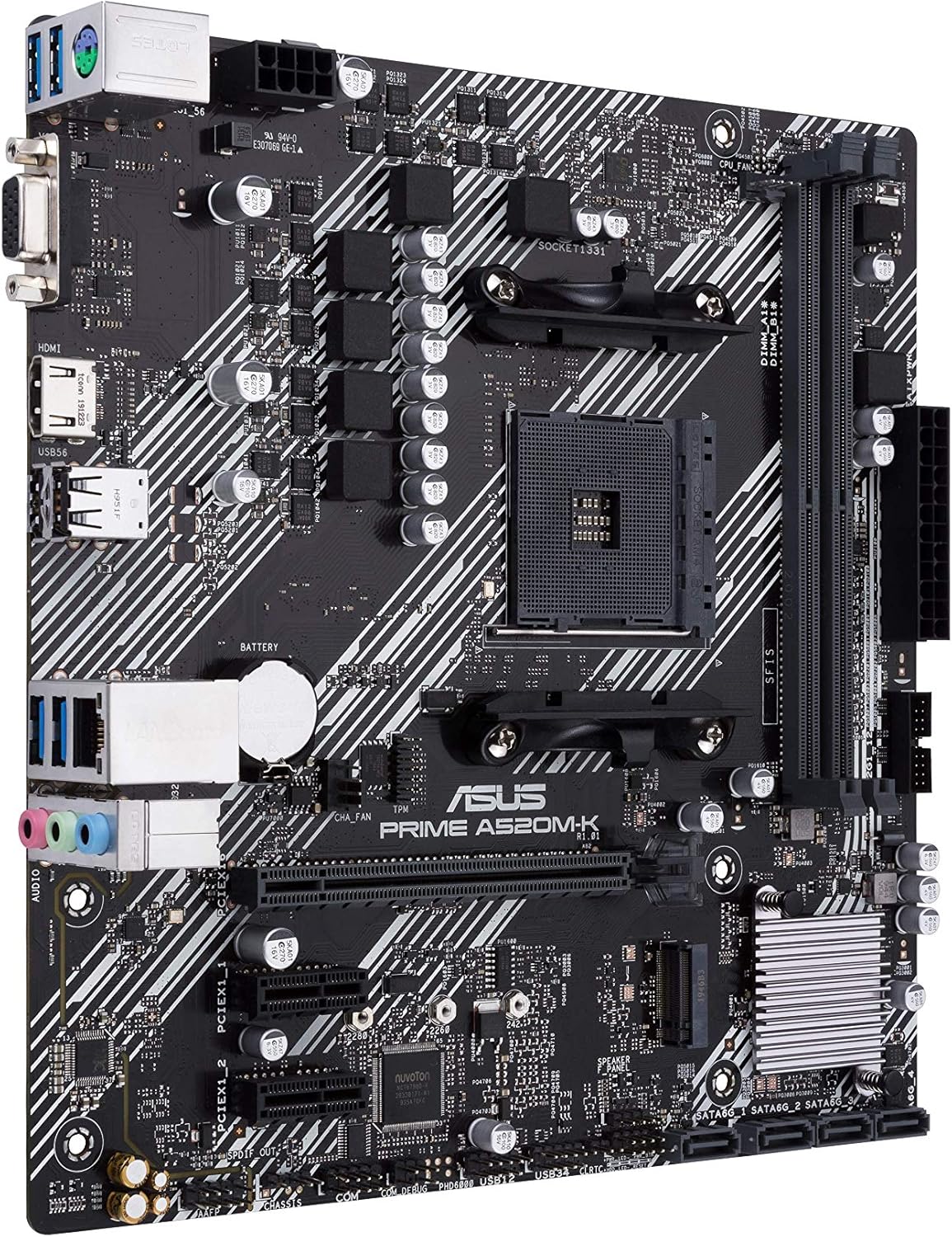 Motherboard Asus (Prime A520M-K)Socket Am4,2*Ddr4,Hdmi2.1,Vga,Pcie-3.0,Micro Atx