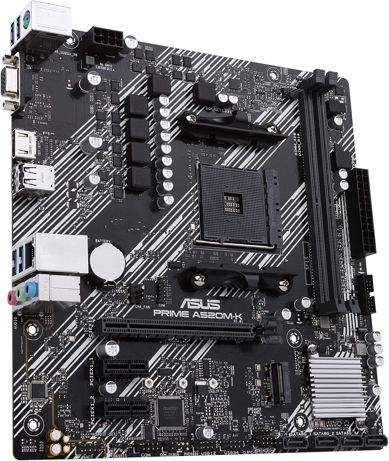 Motherboard Asus (Prime A520M-K)Socket Am4,2*Ddr4,Hdmi2.1,Vga,Pcie-3.0,Micro Atx
