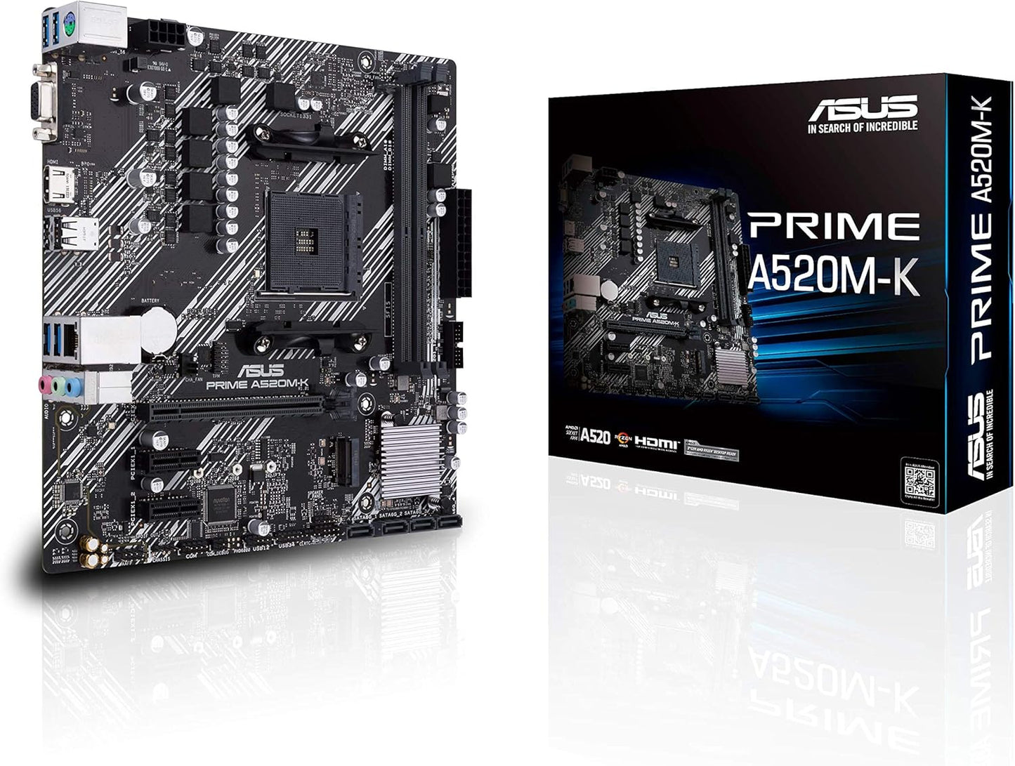 Motherboard Asus (Prime A520M-K)Socket Am4,2*Ddr4,Hdmi2.1,Vga,Pcie-3.0,Micro Atx