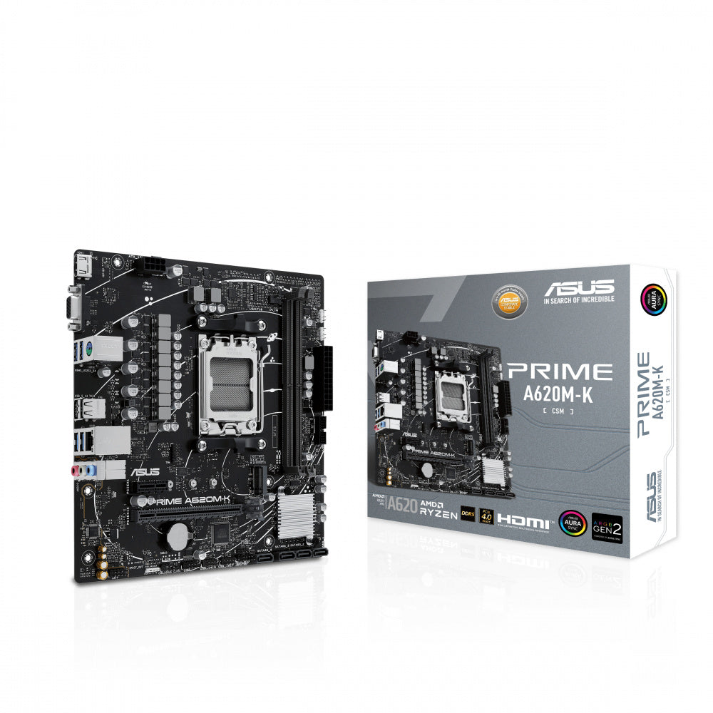 Motherboard Asus (Prime A620M-K-Csm) Socket Am52**Ddr5Hdmivgapcie-4.0M.2Micro Atx