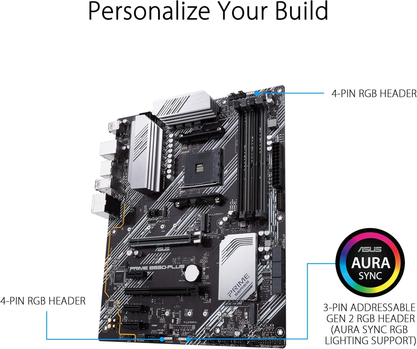 Motherboard Asus (Prime B550-Plus) Socket Am4,4*Ddr4 4866,Vga,Hdmi,Dvi-D,M.2,Micro-Atx