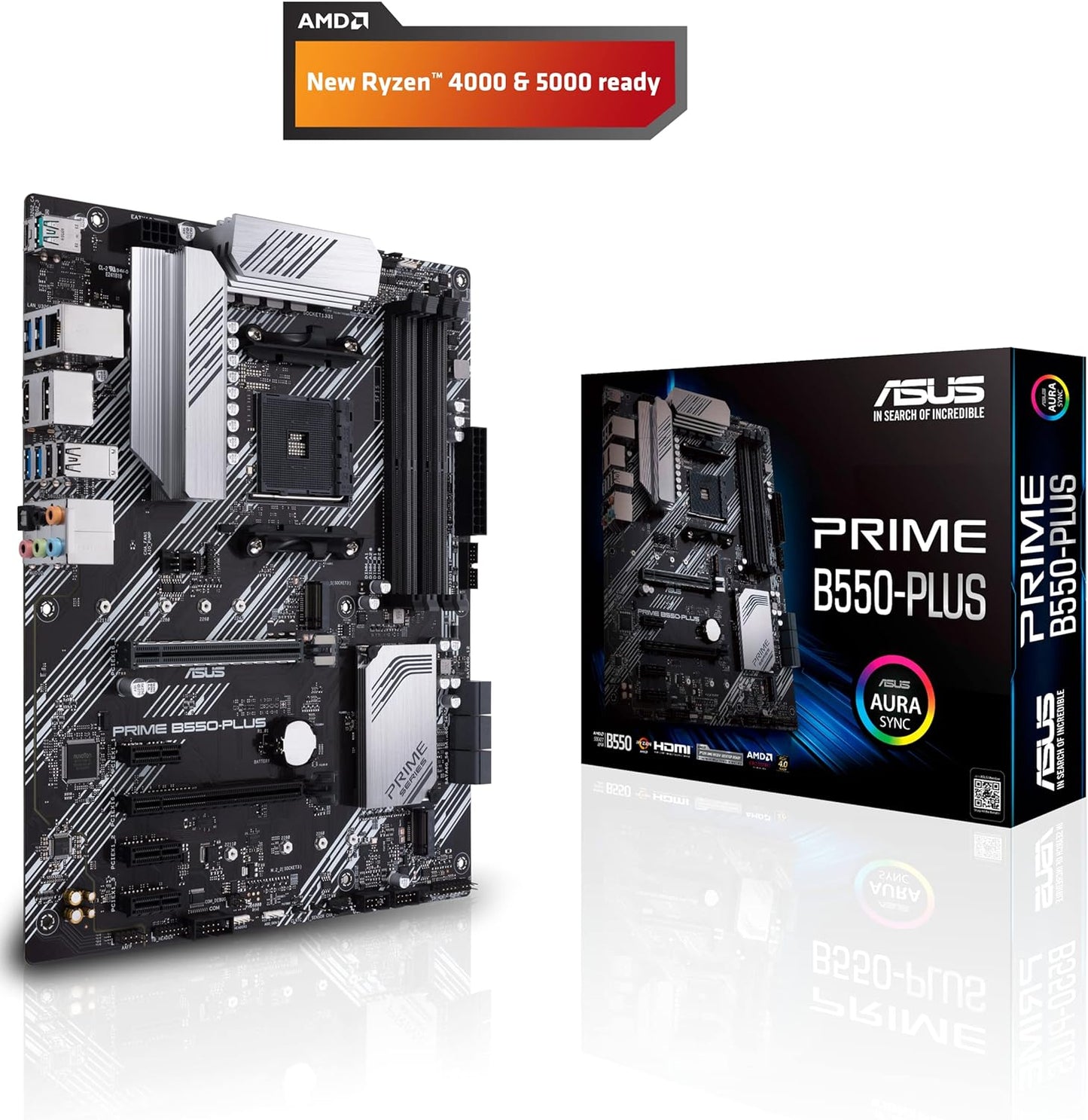 Motherboard Asus (Prime B550-Plus) Socket Am4,4*Ddr4 4866,Vga,Hdmi,Dvi-D,M.2,Micro-Atx