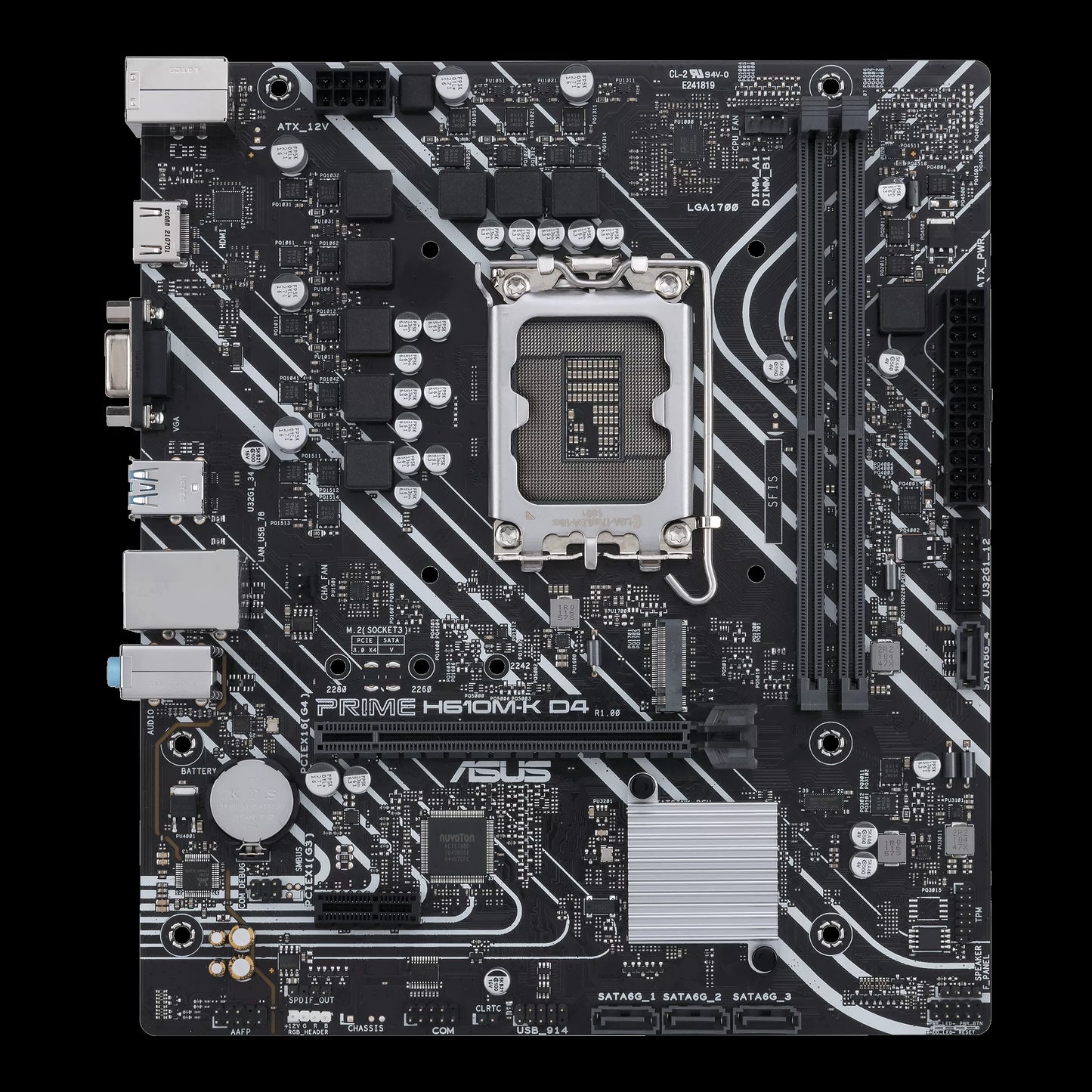 Motherboard Asus (Prime H610M-K) Socket 1700 12A,2*Ddr5,Hdmi,Vga,Pcie-4.0,Micro Atx