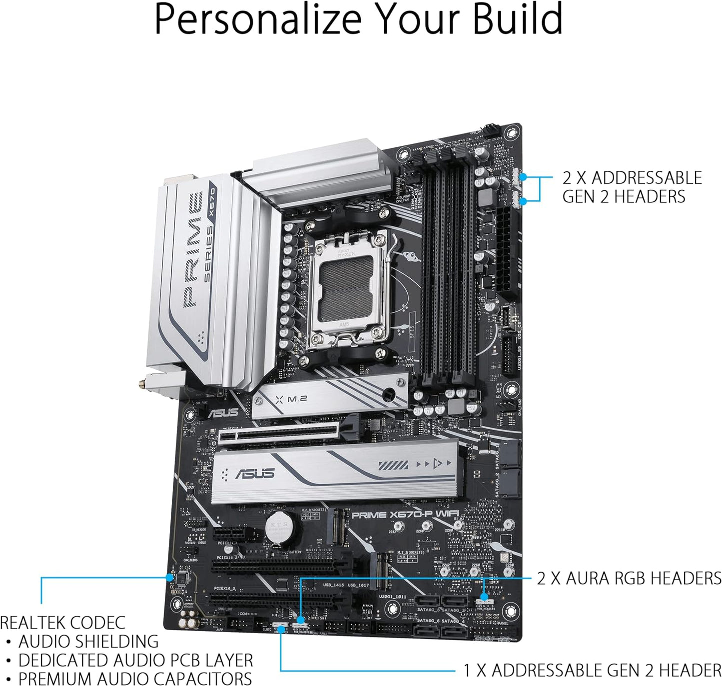 Motherboard Asus (Prime X670-P Wifi) Socket Am5,4*Ddr5,Hdmi,Dp,Pcie-5.0,Wifi6,Atx
