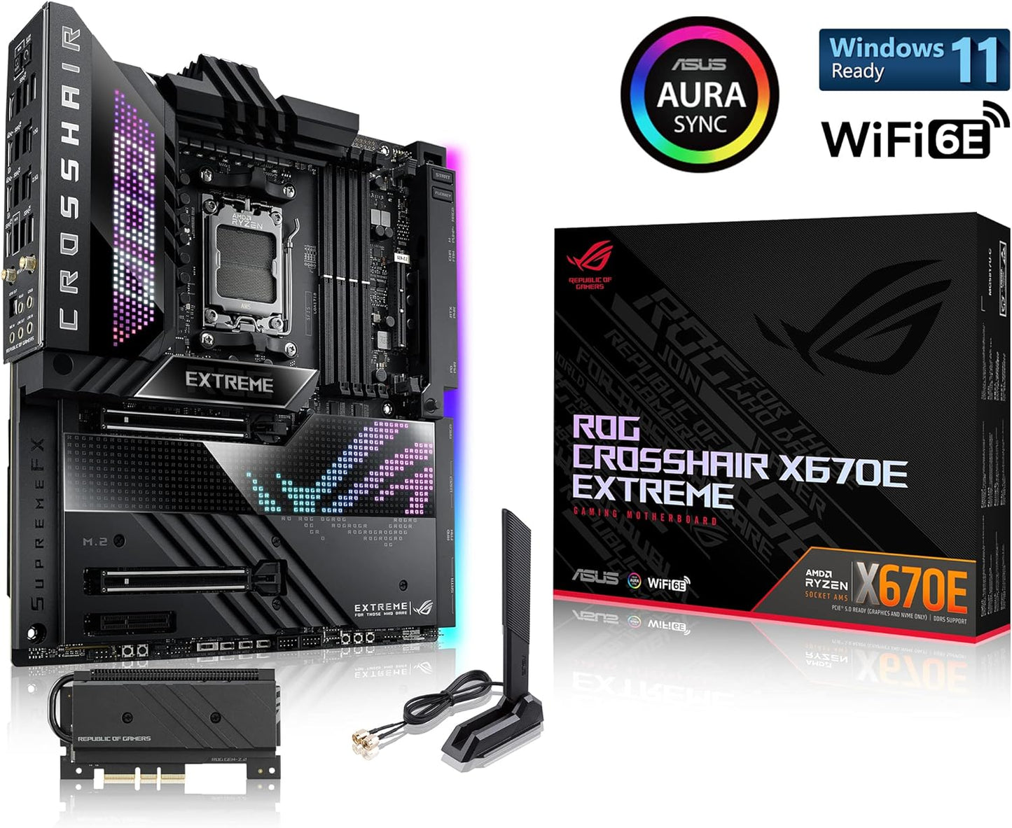 Motherboard Asus (Rog Crosshair X670E Extreme) Socket Am5,Pci-E 5.0,4*Ddr5,2*Usb4(Dpuot),Wifi6E,Eatx