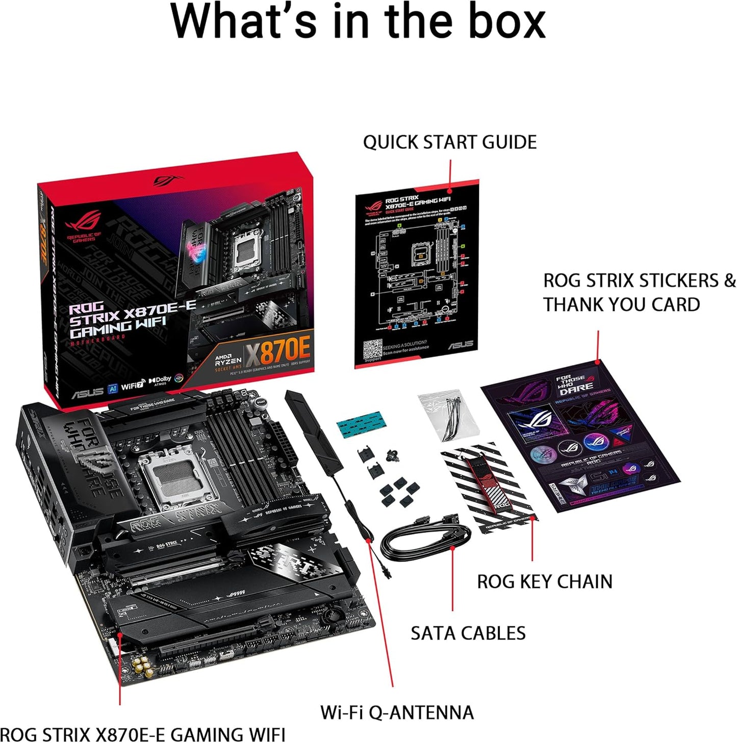 Motherboard Asus (Rog Strix X870E-E Gaming Wifi) Socket Am54*Ddr5Hdmidppci-E 5.0Atx