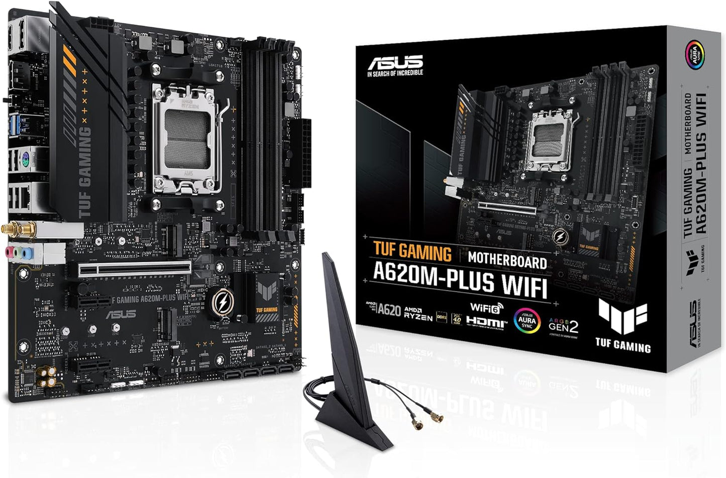 Motherboard Asus (Tuf Gaming A620M-Plus Wifi) Socket Am5,4*Ddr5,Hdmi,2*Dp,Pcie-4.0,Wifi,Micro Atx