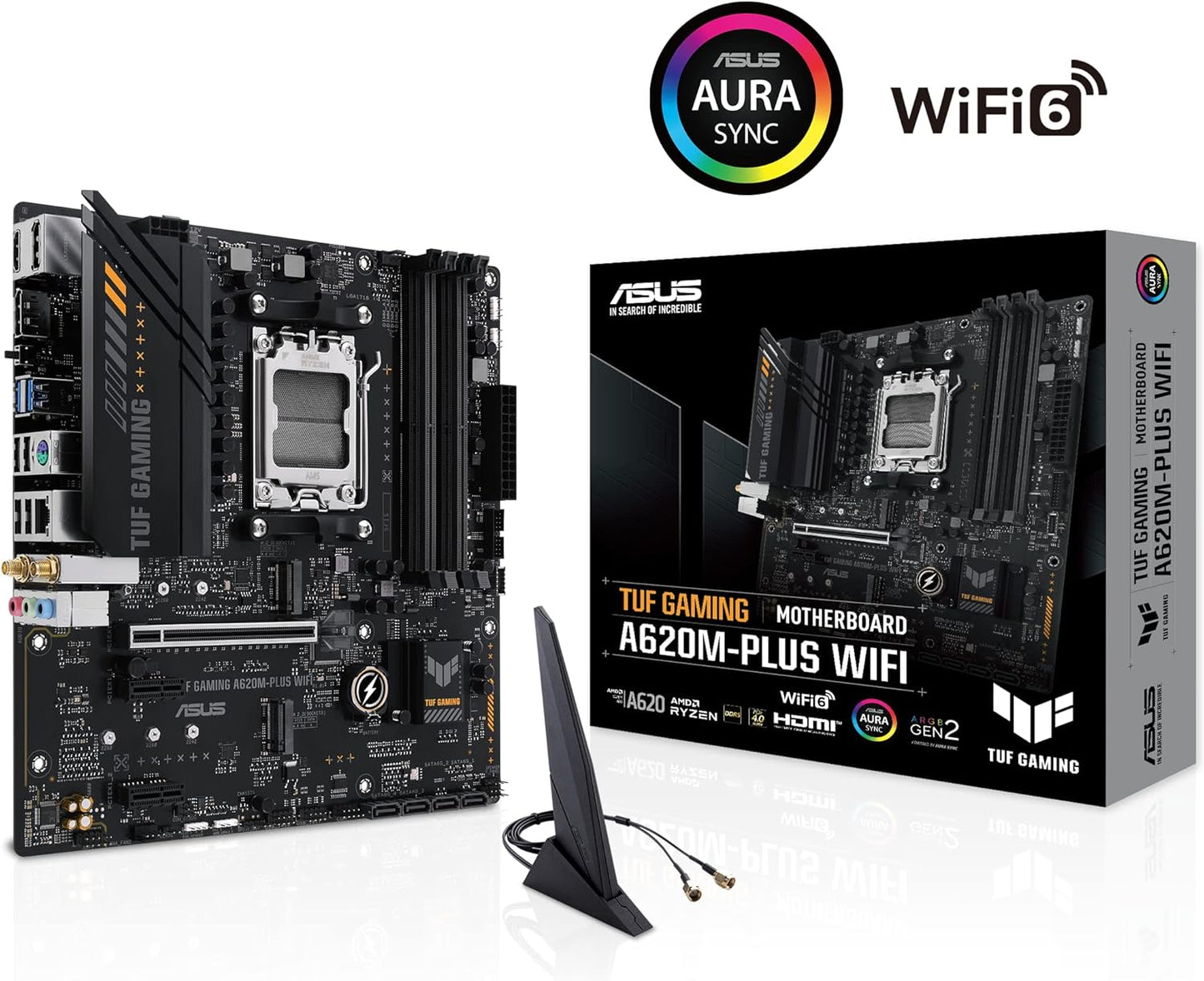 Motherboard Asus (Tuf Gaming A620M-Plus Wifi) Socket Am5,4*Ddr5,Hdmi,2*Dp,Pcie-4.0,Wifi,Micro Atx