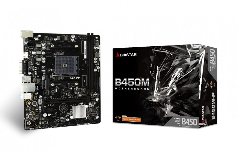 Motherboard Biostar (B450Mhp) Socket Am4 Ddr4 32Gb 1866/2133/2400/2666 8X Usb 3.2 (Gen1) Micro At