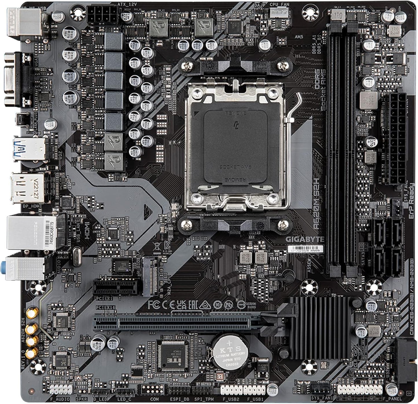 Motherboard Gigabyte (A620M S2H) Socket Am5, 2*Ddr5,Hdmi,Dp,Pcie-4.0,M.2,Micro Atx