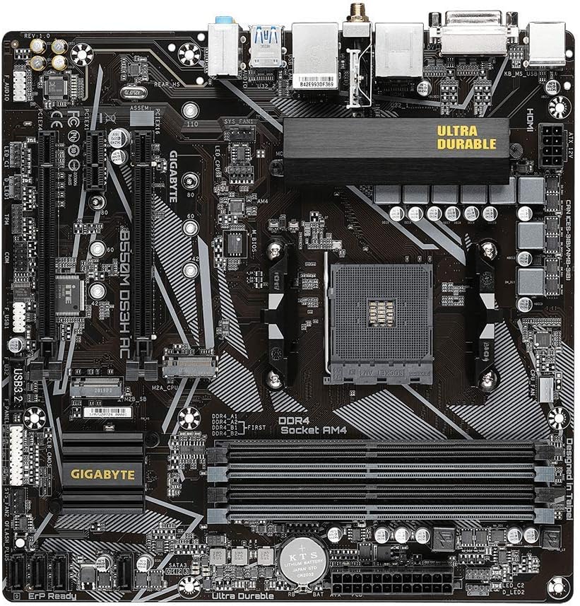 Motherboard Gigabyte (B550M Ds3H Ac Rev. 1.4) Sockket Am4 4*Ddr4 Hdmi Micro Atx Rgb Fusion