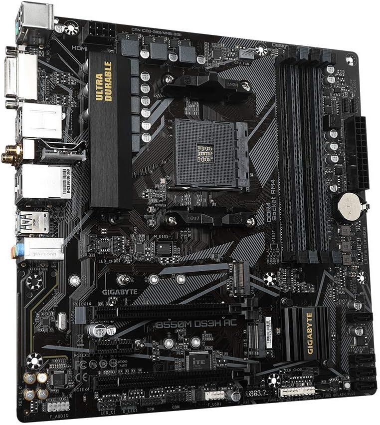 Motherboard Gigabyte (B550M Ds3H Ac Rev. 1.4) Sockket Am4 4*Ddr4 Hdmi Micro Atx Rgb Fusion