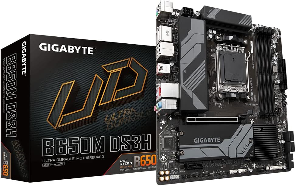 Motherboard Gigabyte (B650M Ds3H) Socket Am5, 4*Ddr5 6400Mhz, Hdmi, 2*Dp, Micro Atx