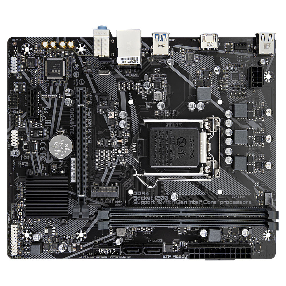 Motherboard Gigabyte (H510M K V2) Socket 1200 2*Ddr4 3200Mhz Hdmi Micro Atx
