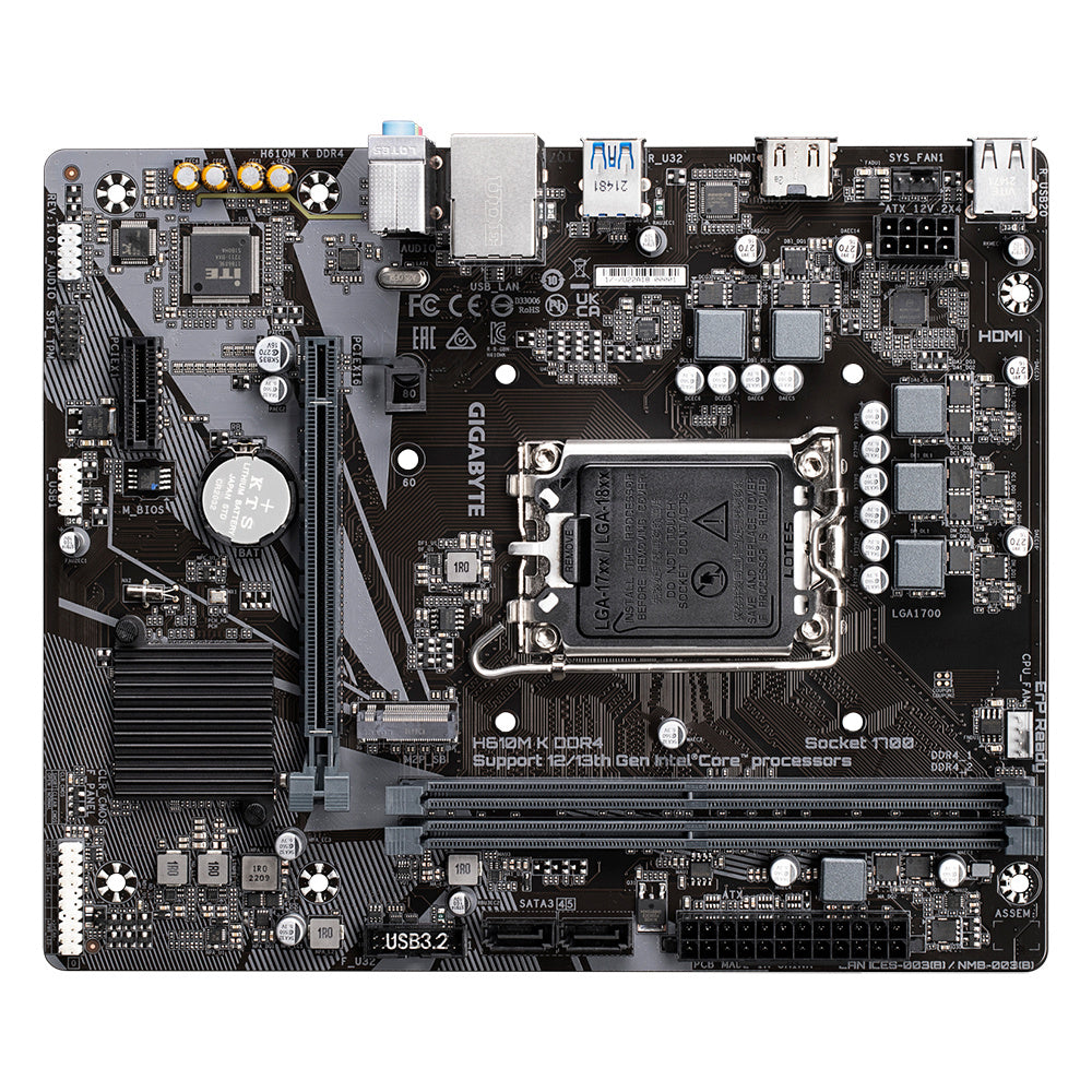 Motherboard Gigabyte (H610M K Ddr4) Socket 1700, 2*Ddr4 3200, Hdmi, Micro Atx
