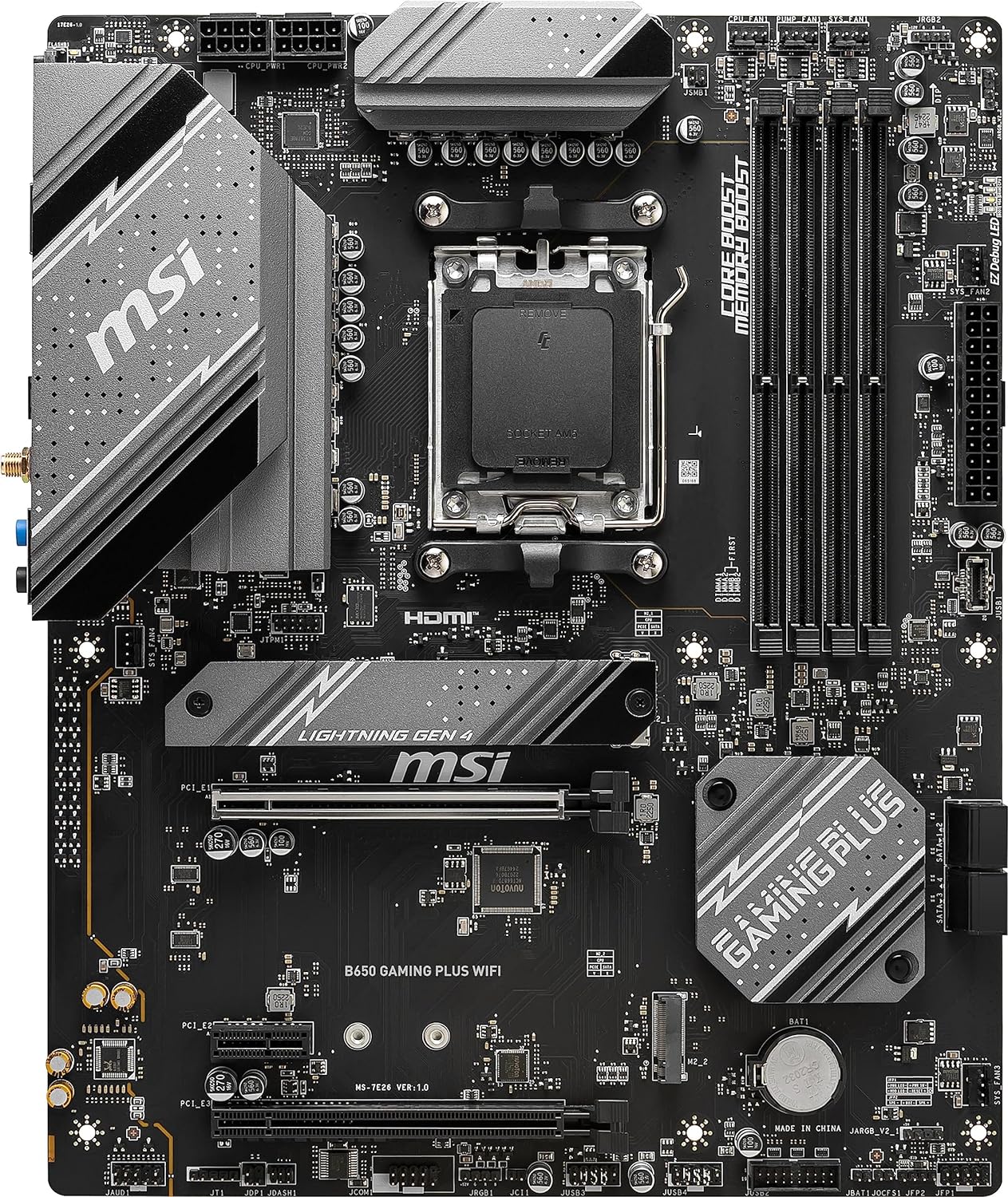 Motherboard Msi (B650 Gaming Plus Wifi) Socket Am5 4*Ddr5 7200 Hdmi Dp 2*M.2 Atx