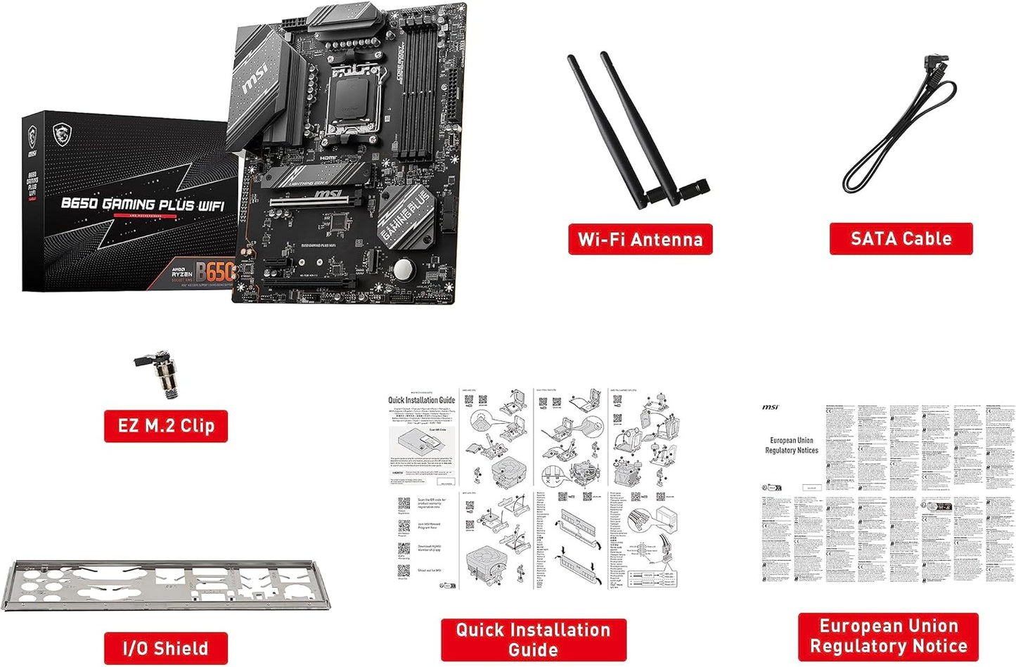 Motherboard Msi (B650 Gaming Plus Wifi) Socket Am5 4*Ddr5 7200 Hdmi Dp 2*M.2 Atx