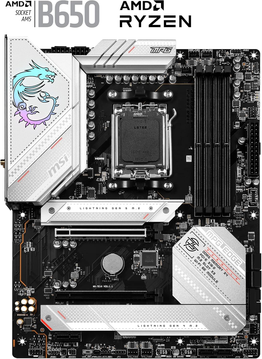 Motherboard Msi (Mpg B650 Edge Wifi) Socket Am5 4*Ddr5 7800 1*Hdmi 1*Dp 3*M.2 Atx