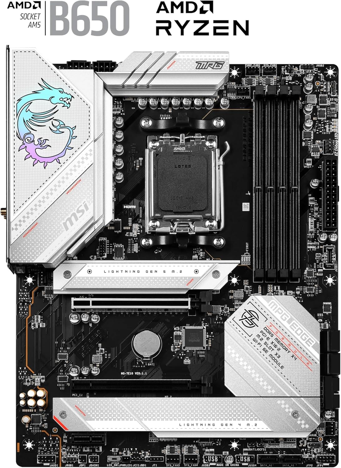 Motherboard Msi (Mpg B650 Edge Wifi) Socket Am5 4*Ddr5 7800 1*Hdmi 1*Dp 3*M.2 Atx