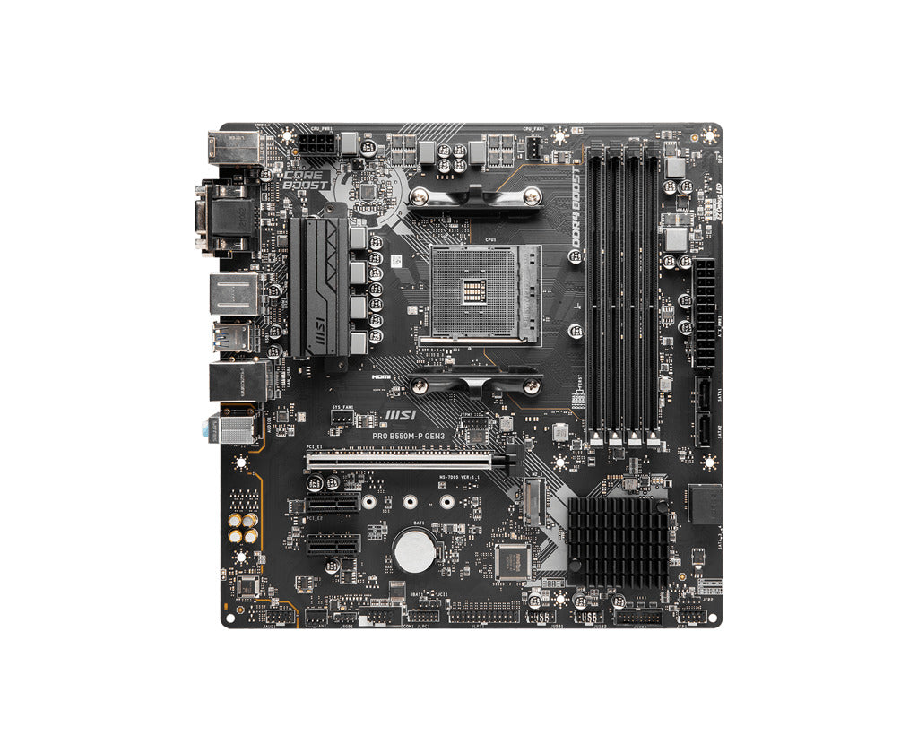 Motherboard Msi (Pro B550M-P Gen3) Socket Am4, 4*Ddr4 4400, Hdmi, Vga, Dvi-D, M.2, Micro Atx