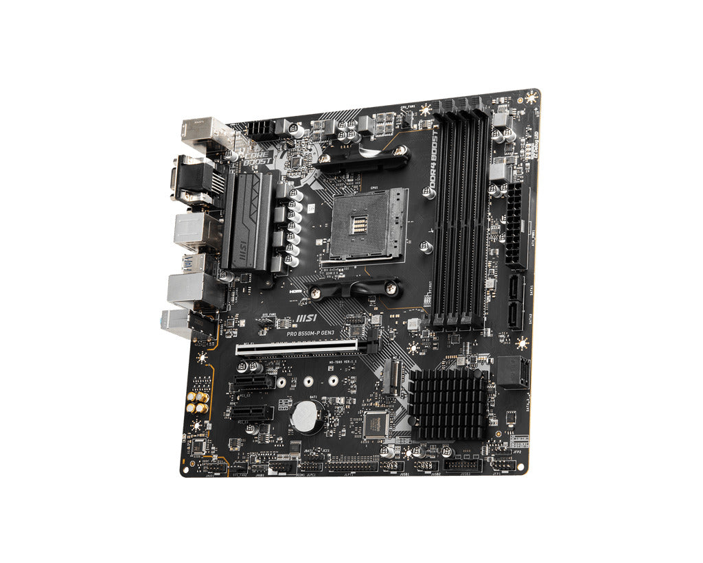 Motherboard Msi (Pro B550M-P Gen3) Socket Am4, 4*Ddr4 4400, Hdmi, Vga, Dvi-D, M.2, Micro Atx