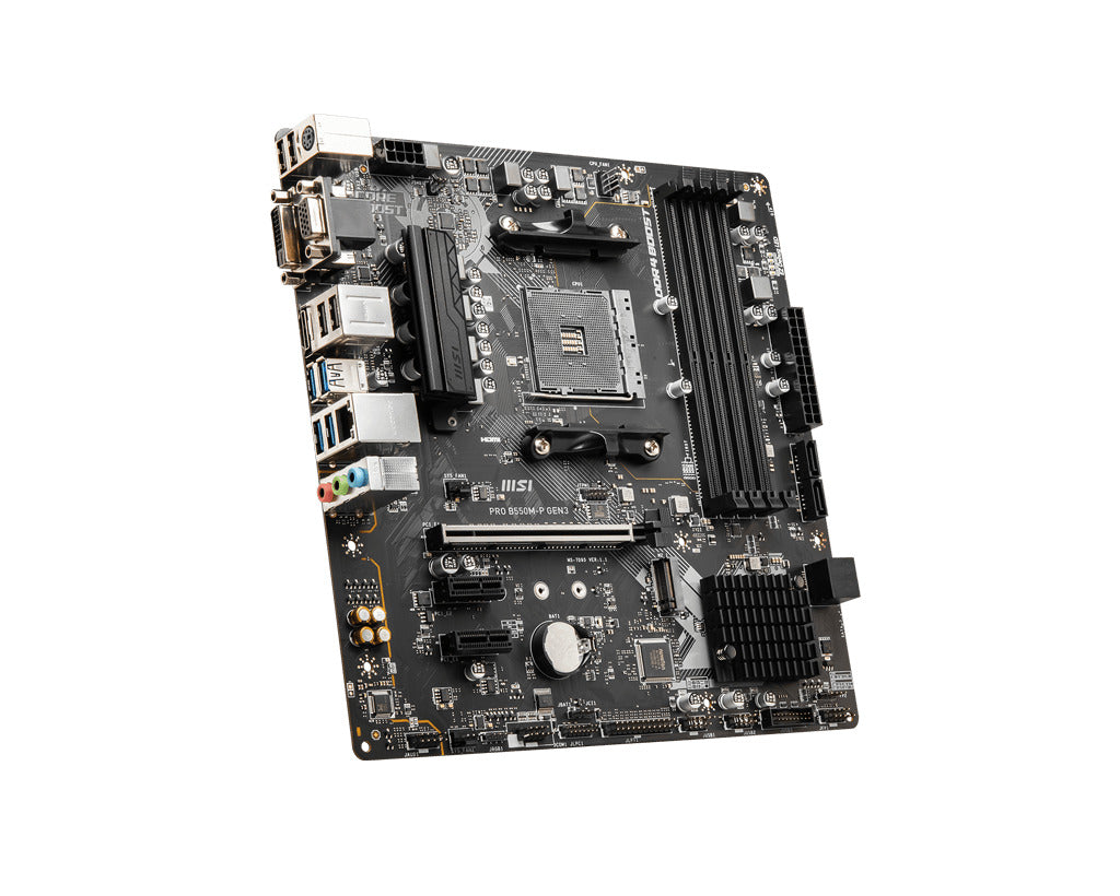 Motherboard Msi (Pro B550M-P Gen3) Socket Am4, 4*Ddr4 4400, Hdmi, Vga, Dvi-D, M.2, Micro Atx