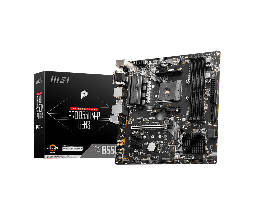 Motherboard Msi (Pro B550M-P Gen3) Socket Am4, 4*Ddr4 4400, Hdmi, Vga, Dvi-D, M.2, Micro Atx