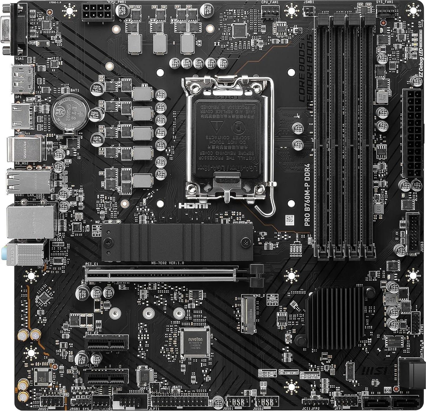 Motherboard Msi (Pro B760-P Ddr4 Ii) Socket 1700 4*Ddr4 5333 1*Hdmi 1*Dp 2*M.2 Atx