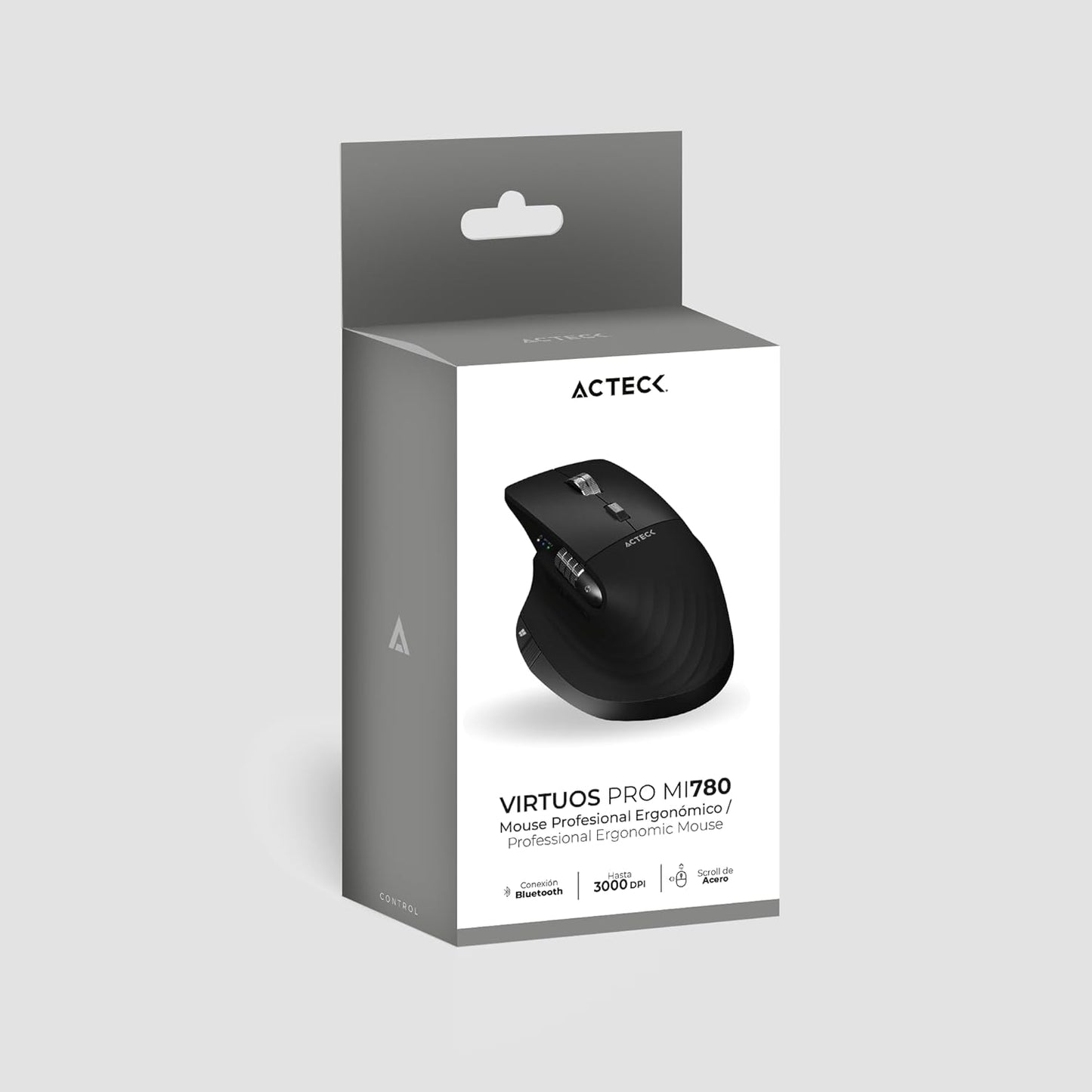 Mouse Inalambrico Acteck (Ac-936187) Virtuos Pro Mi780,Rf Usb,Bt,Optico,3200 Dpi,Recargable,Negro