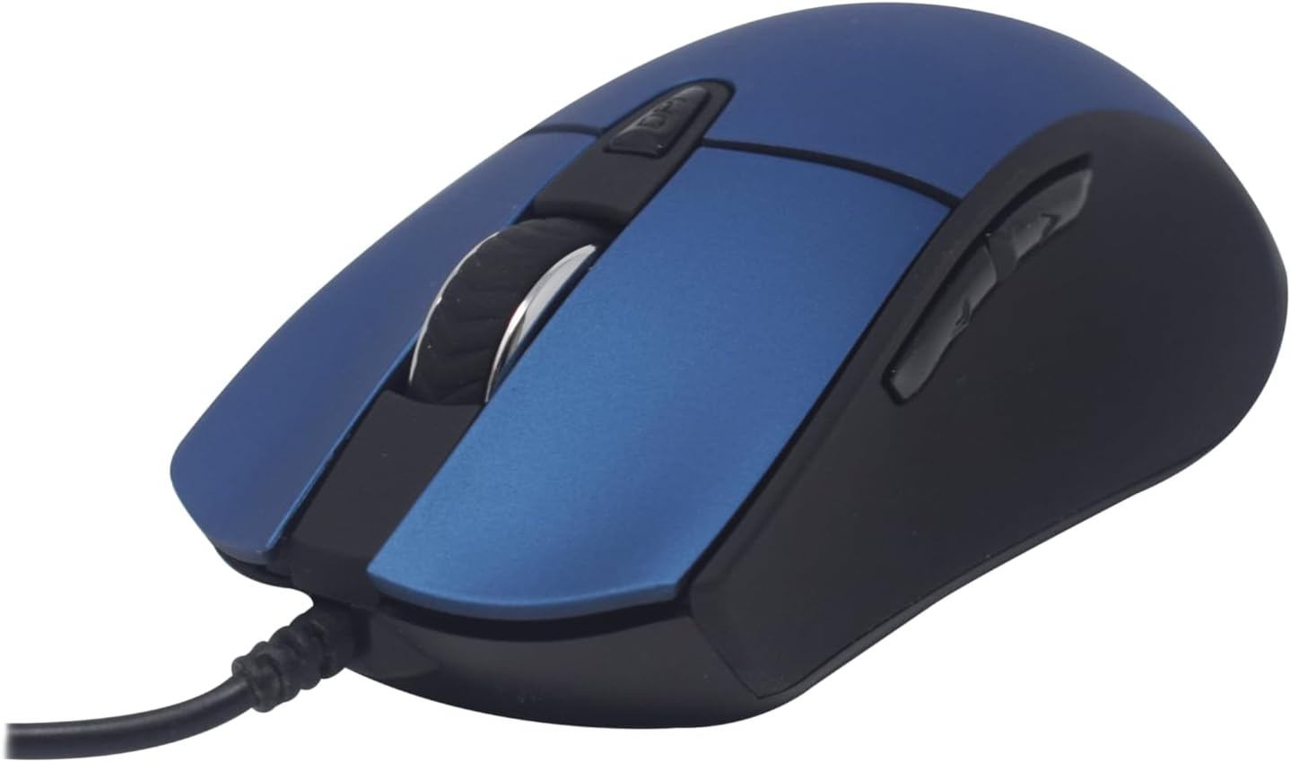 Mouse Naceb (Na-0115A) Alambrico, Optico, 6Botones, 800/2400 Dpi. Azul.