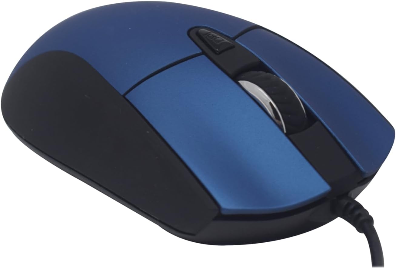 Mouse Naceb (Na-0115A) Alambrico, Optico, 6Botones, 800/2400 Dpi. Azul.