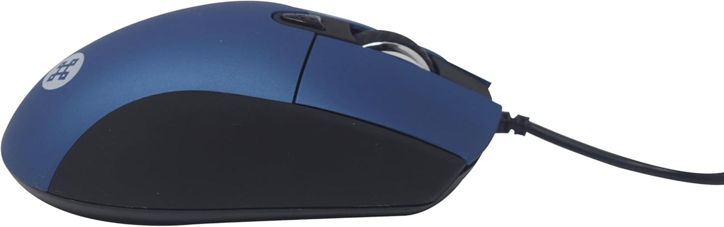 Mouse Naceb (Na-0115A) Alambrico, Optico, 6Botones, 800/2400 Dpi. Azul.