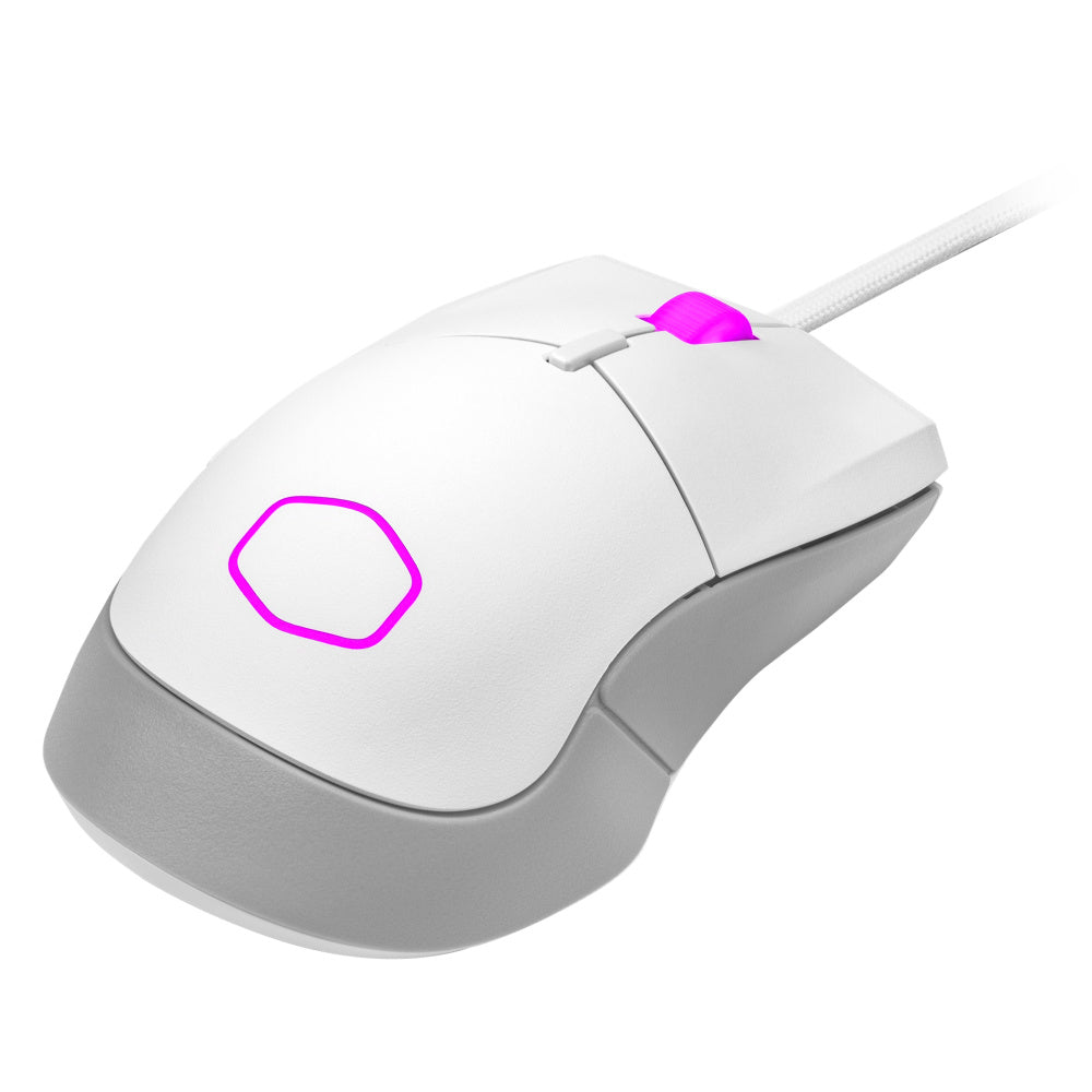 Mouse Optico Cooler Master (Mm-310-Wwol1) Mm310 Blanco, Ligero Ambidiestro,Rgb,400-12000Dpi