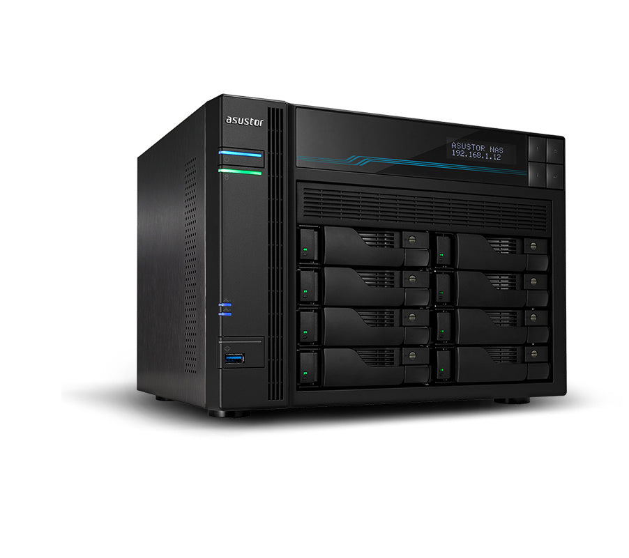 Nas Asustor Lockestor 8 (As6508T) Cpu Atom C3538 8Gb 2 Ranuras M.2 8 Bahias 3.5/2.5 Hdd/Ssd