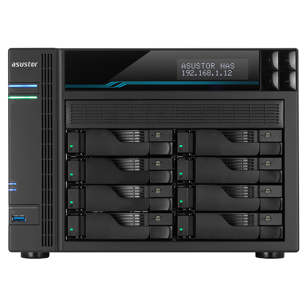 Nas Asustor Lockestor 8 (As6508T) Cpu Atom C3538 8Gb 2 Ranuras M.2 8 Bahias 3.5/2.5 Hdd/Ssd