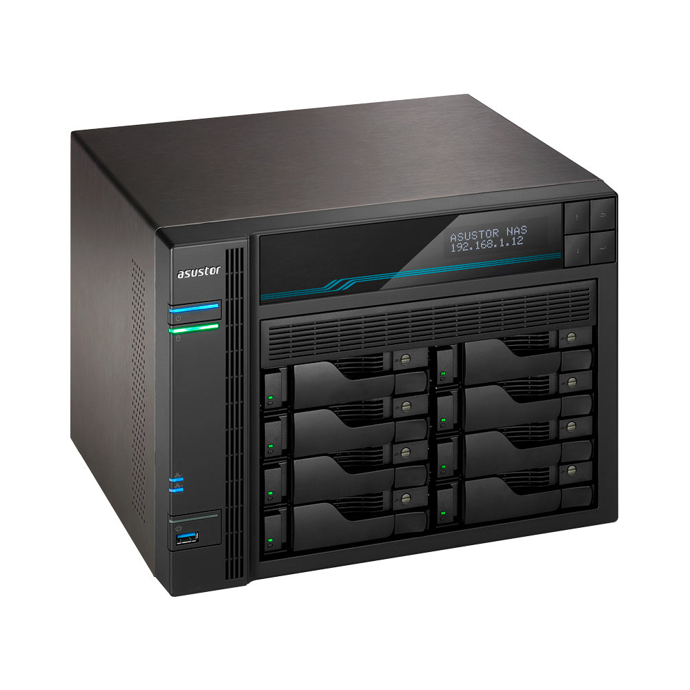 Nas Asustor Lockestor 8 (As6508T) Cpu Atom C3538 8Gb 2 Ranuras M.2 8 Bahias 3.5/2.5 Hdd/Ssd