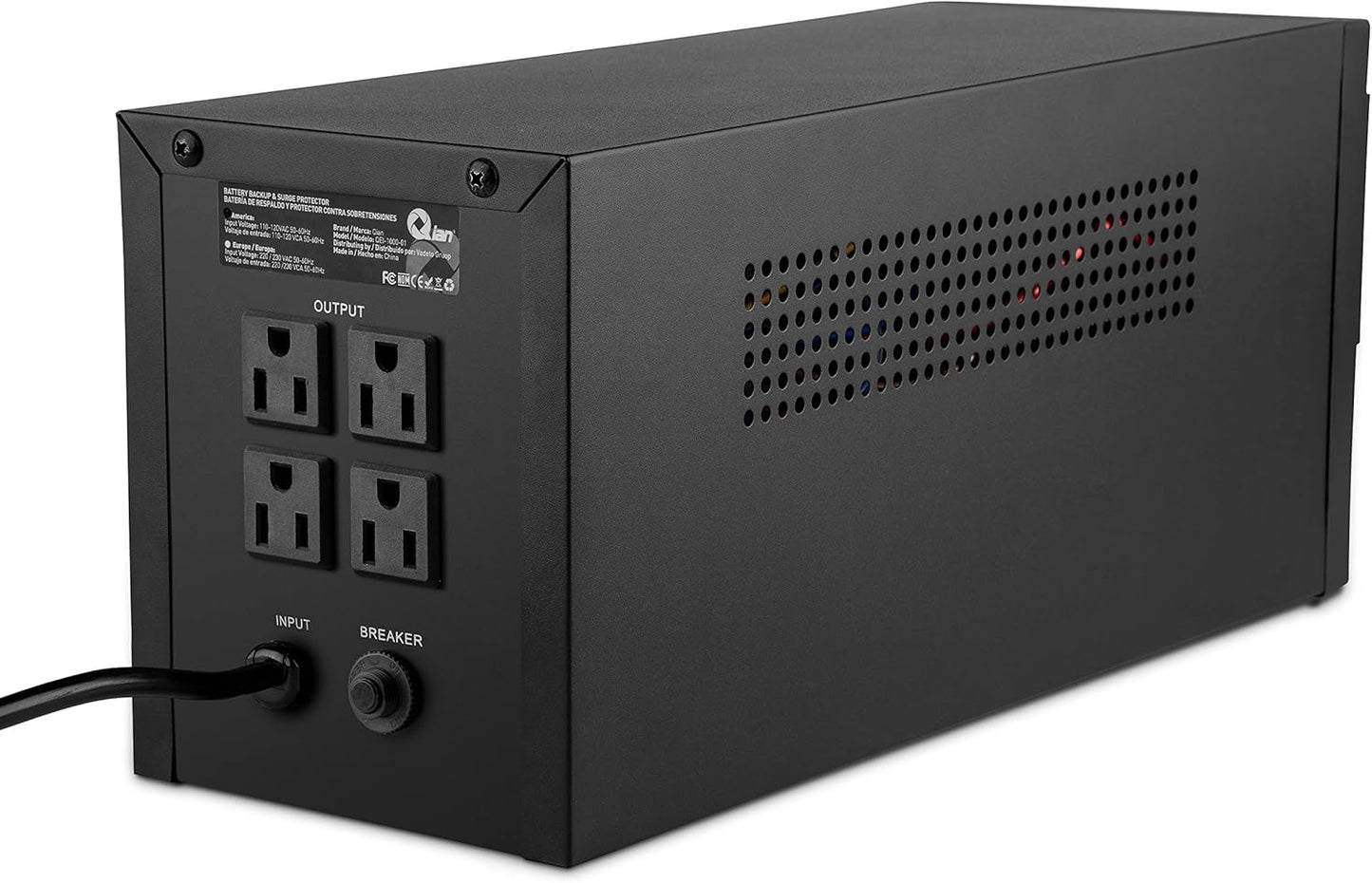 No-Break Qian (Qei-1000-01) 1000Va, 600W, Ups, 4 Conectores