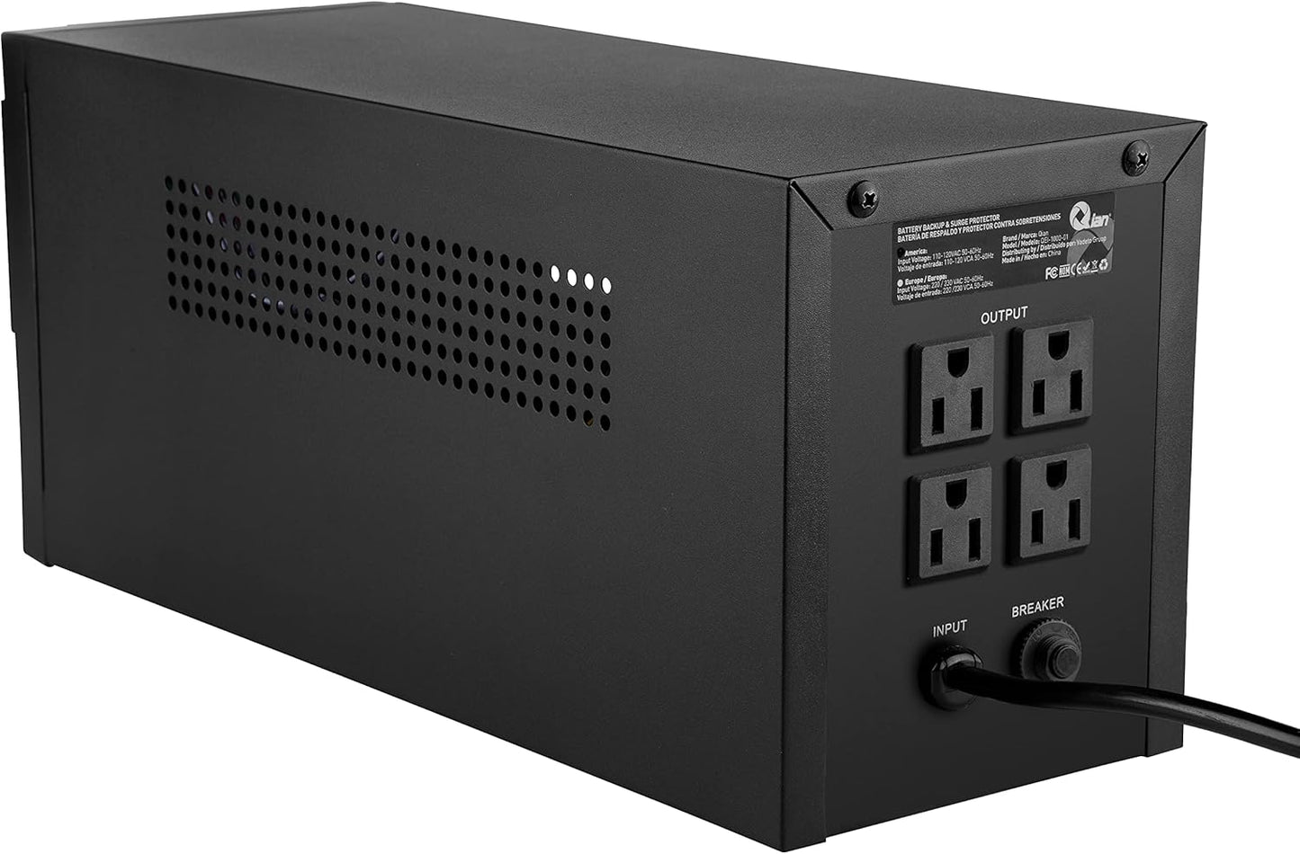 No-Break Qian (Qei-1000-01) 1000Va, 600W, Ups, 4 Conectores
