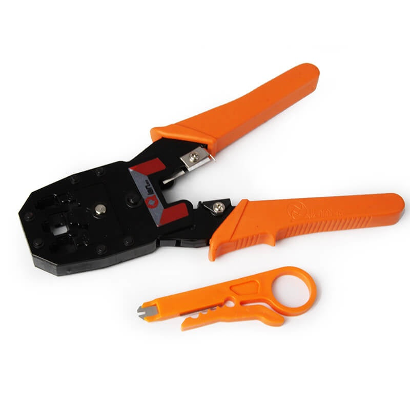Pinza Ponchadora Qian (Qap-37401) 3 En 1,P/Conexiones Red Rj45,Rj11,Rj12,Peladora De Cable