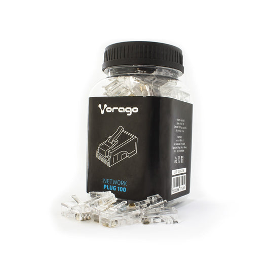 Vorago Conector Rj-45, Transparente, 100 Piezas