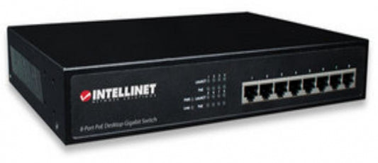 Switch Intellinet Gigabit Ethernet 560641, 8 Puertos Poe+ 10/100/1000Mbps, 16Gbit/S, 4096 Entradas