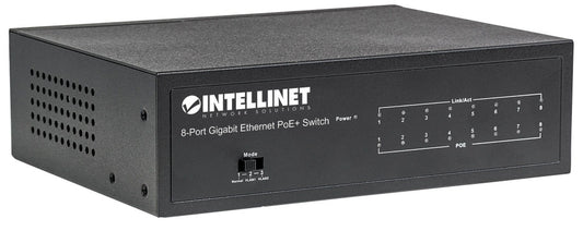 Switch Intellinet Gigabit Ethernet 561204, 8 Puertos Poe+ 10/100/1000Mbps, 16 Gbit/S, 4096 Entradas - No Administrable