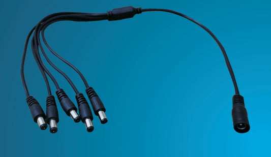 Divisor De Energia Saxxon (Psuwb08), Pulpo C/5 Conectores Macho ,2.1Mm ,1 Conector Hembra