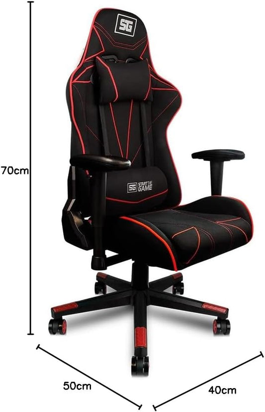 Vorago Silla Gamer Cgc500, Hasta 120Kg, Negro/Rojo