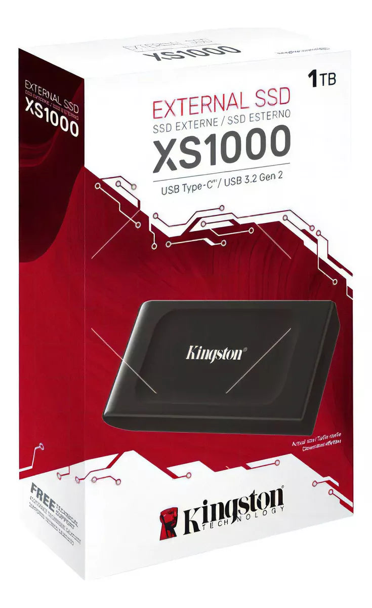 Unidad Ssd Externo Kingston 1Tb (Sxs1000/1000G) Xs1000, Usb 3.2 Tipo C, Negro
