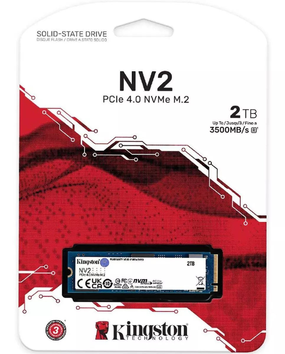 Unidad Ssd M.2 Kingston 2Tb (Snv2S/2000G) Nv2, Pci 4.0, Nvme, 2280