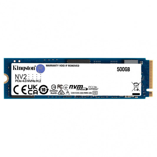 Unidad Ssd M.2 Kingston 500Gb (Snv2S/500G) Nv2, Pcie 4.0, Nvme, 2280
