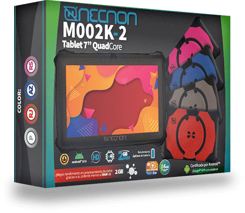 Tablet Necnon M002K-2 2Gb Ram 16Gb 7"" Android 10 2 Y 5 Mp Negro/Azul(Nbta2K235M)